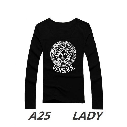 Versace T-Shirts For Women Long Sleeved #135772 $24.00 USD, Wholesale Replica Versace T-Shirts
