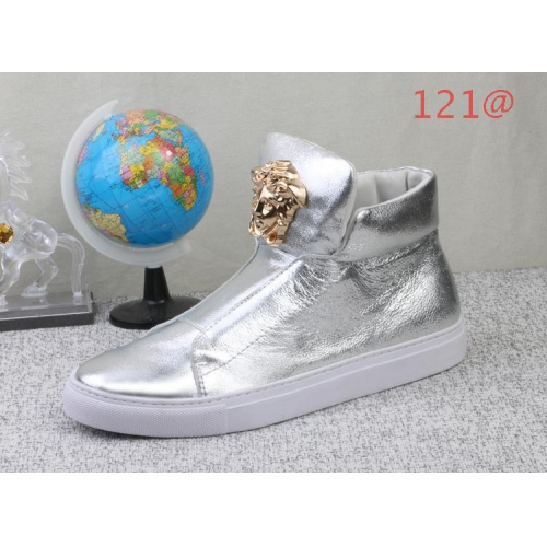 Replica Versace High Tops Shoes For Men #136878 $97.00 USD for Wholesale