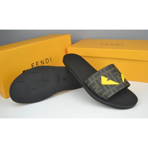 Replica Fendi Slippers For Men #285886 $38.00 USD for Wholesale