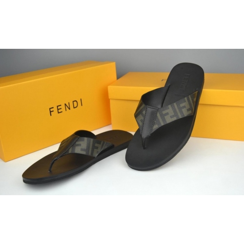 Replica Fendi Slippers For Men #285888 $44.00 USD for Wholesale