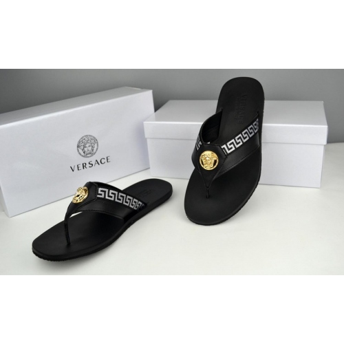 Replica Versace Slippers For Men #287849 $42.80 USD for Wholesale