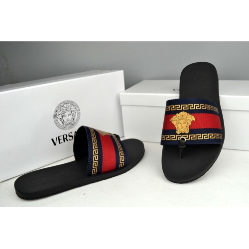Replica Versace Slippers For Men #287863 $42.80 USD for Wholesale