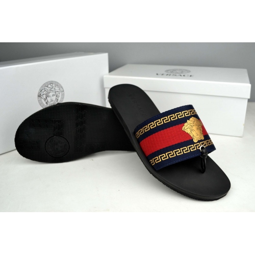 Replica Versace Slippers For Men #287863 $42.80 USD for Wholesale