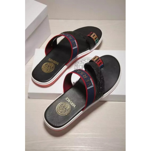 Replica Versace Slippers For Men #289404 $42.80 USD for Wholesale