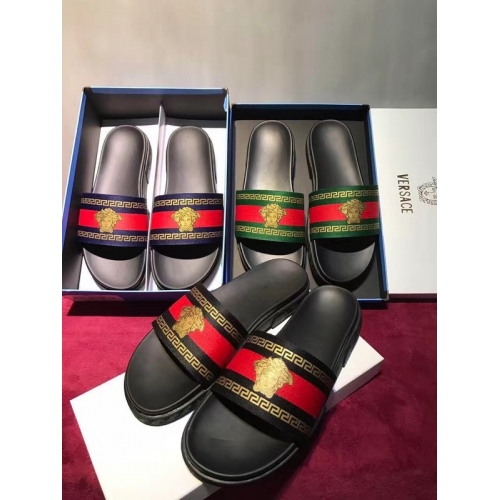 Replica Versace Slippers For Men #296685 $42.10 USD for Wholesale