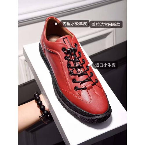 Replica Prada Leather Shoes For Men #313592 $92.00 USD for Wholesale