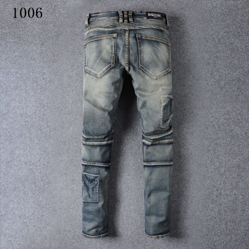 Replica Balmain Jeans For Men #321220 $64.00 USD for Wholesale