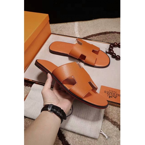 Replica Hermes Fashion Slippers For Men #324428 $64.00 USD for Wholesale