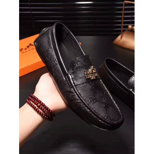 Replica Hermes Leather Shoes For Men #324456 $78.00 USD for Wholesale