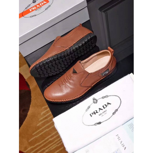 Prada Leather Shoes For Men #324534 $80.00 USD, Wholesale Replica Prada Leather Shoes