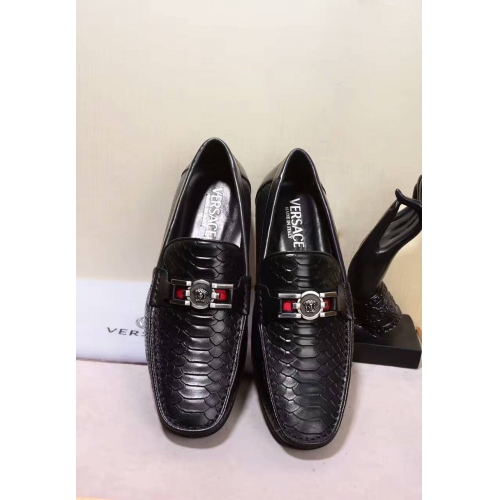 Versace Leather Shoes For Men #325039 $84.80 USD, Wholesale Replica Versace Flat Shoes
