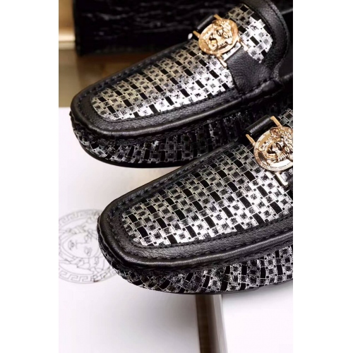 Replica Versace Leather Shoes For Men #325040 $80.80 USD for Wholesale