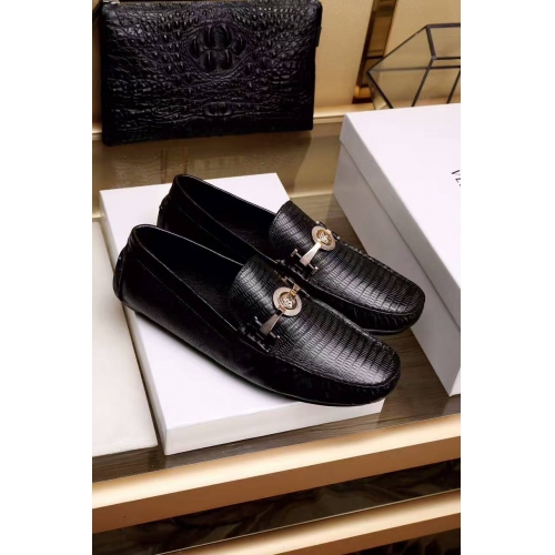 Replica Versace Leather Shoes For Men #325041 $80.80 USD for Wholesale