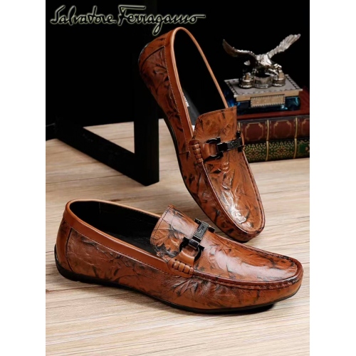 Salvatore Ferragamo SF Leather Shoes For Men #331224 $81.00 USD, Wholesale Replica Salvatore Ferragamo Leather Shoes