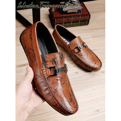 Replica Salvatore Ferragamo SF Leather Shoes For Men #331224 $81.00 USD for Wholesale