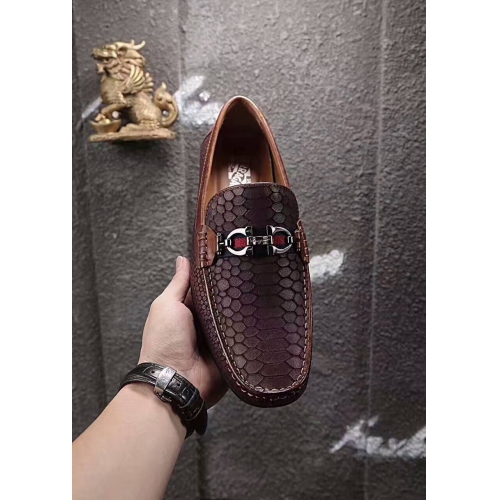 Replica Salvatore Ferragamo SF Leather Shoes For Men #332644 $85.00 USD for Wholesale