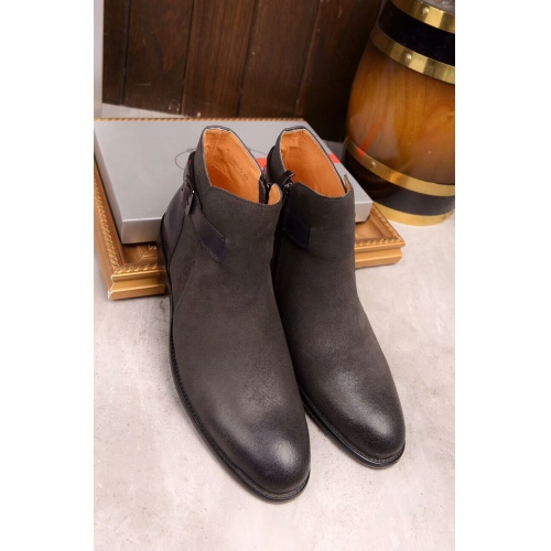 Prada Leather Shoes For Men #339114 $94.00 USD, Wholesale Replica Prada High Top Shoes