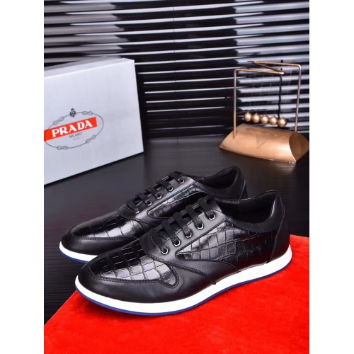 Prada Leather Shoes For Men #339117 $85.00 USD, Wholesale Replica Prada Flat Shoes