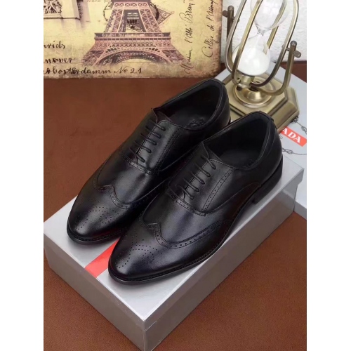 Prada Leather Shoes For Men #339118 $92.00 USD, Wholesale Replica Prada Leather Shoes