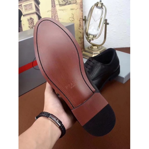 Replica Prada Leather Shoes For Men #339118 $92.00 USD for Wholesale