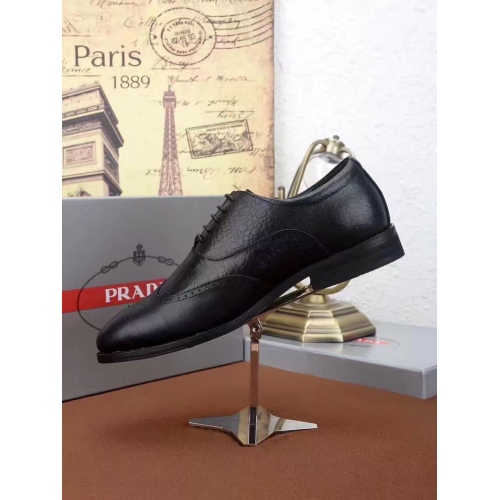 Replica Prada Leather Shoes For Men #339119 $92.00 USD for Wholesale
