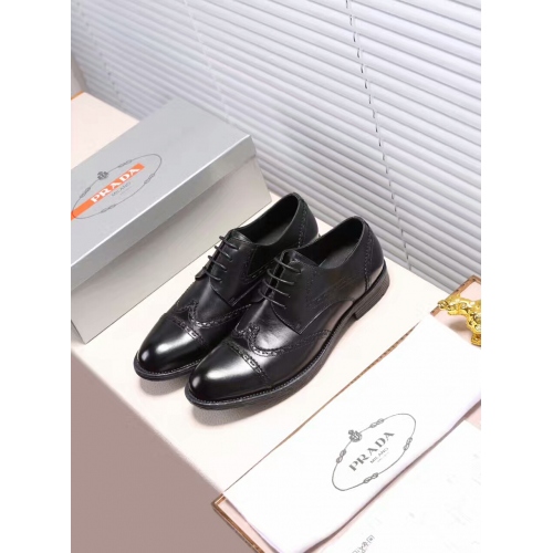 Prada Leather Shoes For Men #339130 $88.00 USD, Wholesale Replica Prada Leather Shoes