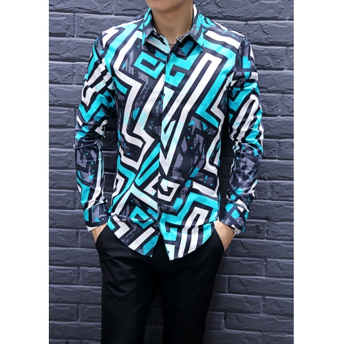 Replica Versace Shirts Long Sleeved For Men #342733 $80.00 USD for Wholesale