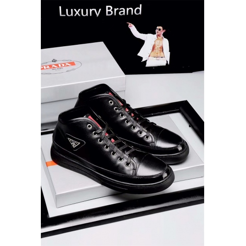 Prada High Tops  Shoes For Men #345657 $88.00 USD, Wholesale Replica Prada High Top Shoes