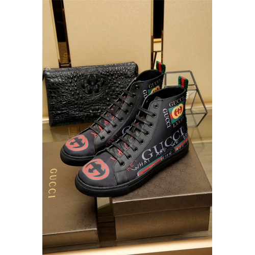 Gucci High Tops Shoes For Men #353601 $85.00 USD, Wholesale Replica Gucci High Tops Shoes