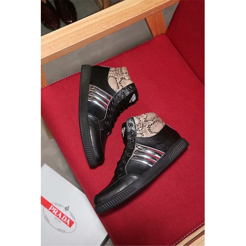 Replica Prada High Tops Shoes For Men #353850 $90.00 USD for Wholesale