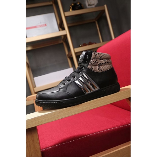 Replica Prada High Tops Shoes For Men #353850 $90.00 USD for Wholesale