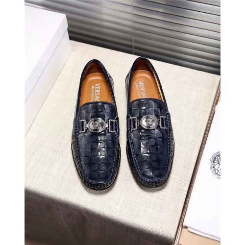 Replica Versace Leather Shoes For Men #363720 $85.00 USD for Wholesale
