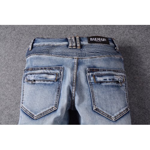 Replica Balmain Jeans For Men #364711 $64.00 USD for Wholesale