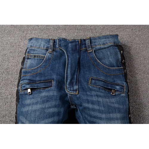 Replica Balmain Jeans For Men #364718 $76.00 USD for Wholesale