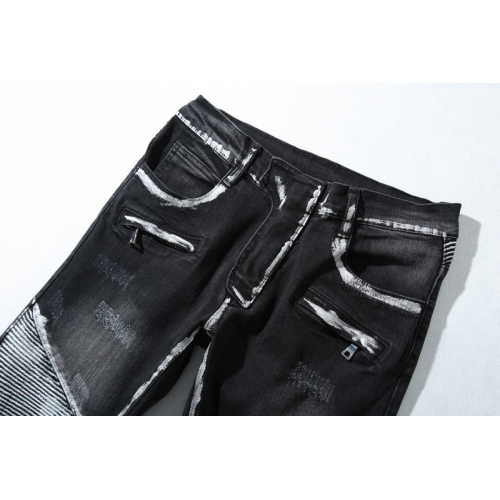 Replica Balmain Jeans For Men #364727 $64.00 USD for Wholesale