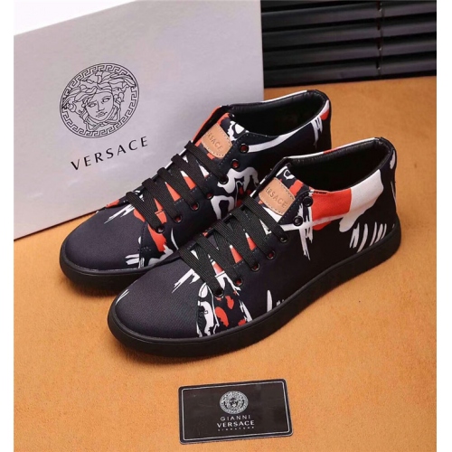 Replica Versace High Tops Shoes For Men #367470 $80.00 USD for Wholesale