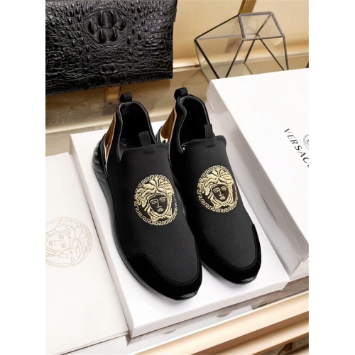 Versace Casual Shoes For Men #377919 $85.00 USD, Wholesale Replica Versace Flat Shoes