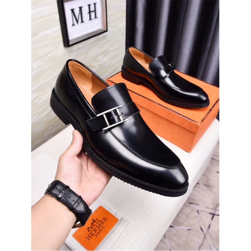 Hermes Leather Shoes For Men #392838 $88.00 USD, Wholesale Replica Hermes Leather Shoes