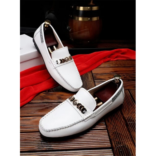 Replica Versace Leather Shoes For Men #393216 $82.00 USD for Wholesale