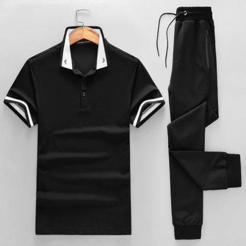 Armani Tracksuits Short Sleeved For Men #396329 $70.00 USD, Wholesale Replica Armani Tracksuits
