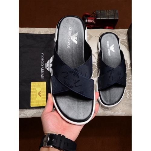 Replica Armani Fashion Slippers For Men #402363 $60.00 USD for Wholesale