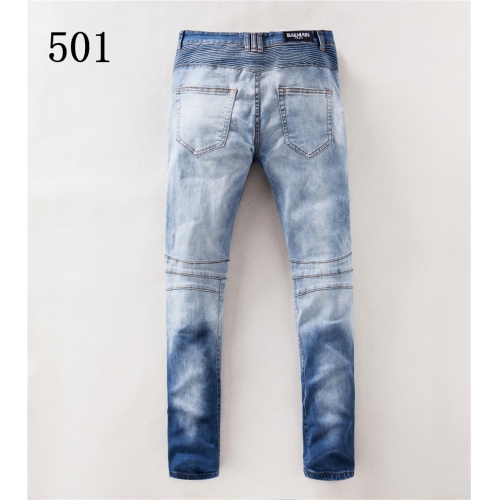 Replica Balmain Jeans For Men #402985 $60.00 USD for Wholesale