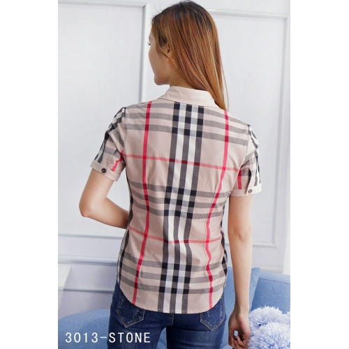 Replica Burberry Shirts Short Sleeved For Women #408974 $40.00 USD for Wholesale