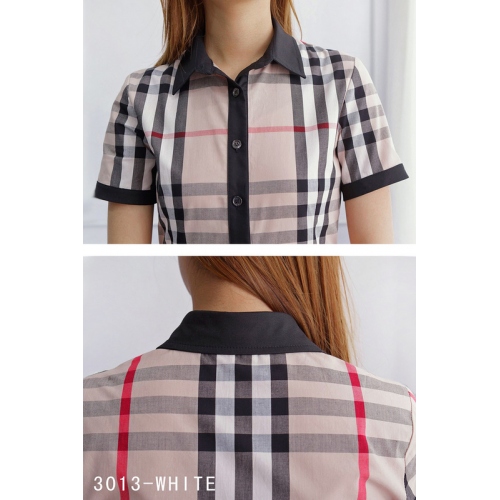 Replica Burberry Shirts Short Sleeved For Women #408975 $40.00 USD for Wholesale