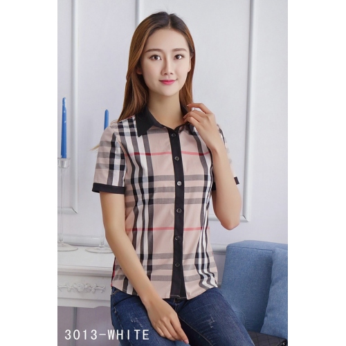 Replica Burberry Shirts Short Sleeved For Women #408975 $40.00 USD for Wholesale