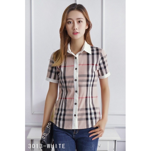 Burberry Shirts Short Sleeved For Women #408976 $40.00 USD, Wholesale Replica Burberry Shirts