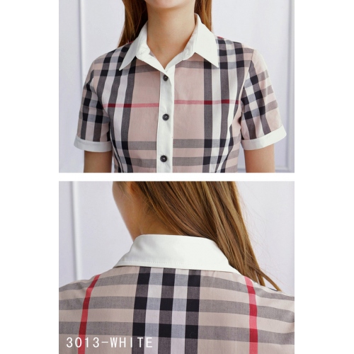 Replica Burberry Shirts Short Sleeved For Women #408976 $40.00 USD for Wholesale