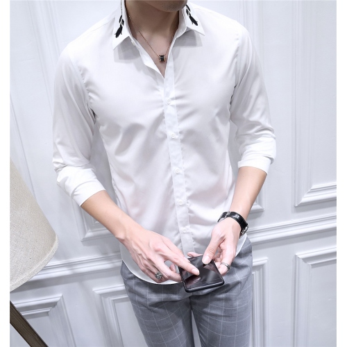 Replica Dolce & Gabbana Shirts Long Sleeved For Men #428487 $86.50 USD for Wholesale