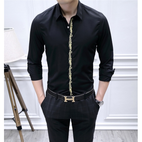Armani Shirts Long Sleeved For Men #428560 $86.50 USD, Wholesale Replica Armani Shirts
