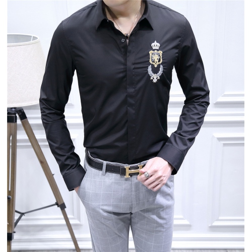 Dolce &amp; Gabbana Shirts Long Sleeved For Men #428621 $86.50 USD, Wholesale Replica Dolce &amp; Gabbana D&amp;G Shirts